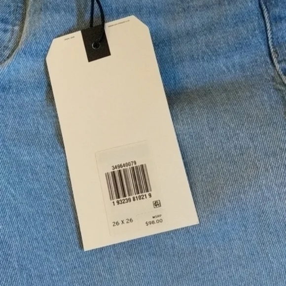 Levi's Wedgie Crop Straight Leg Jeans Distressed Tango Blue - Picture 10 of 16